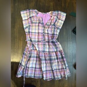 LOFT Women’s Plaid Button-Up Dress with Belt